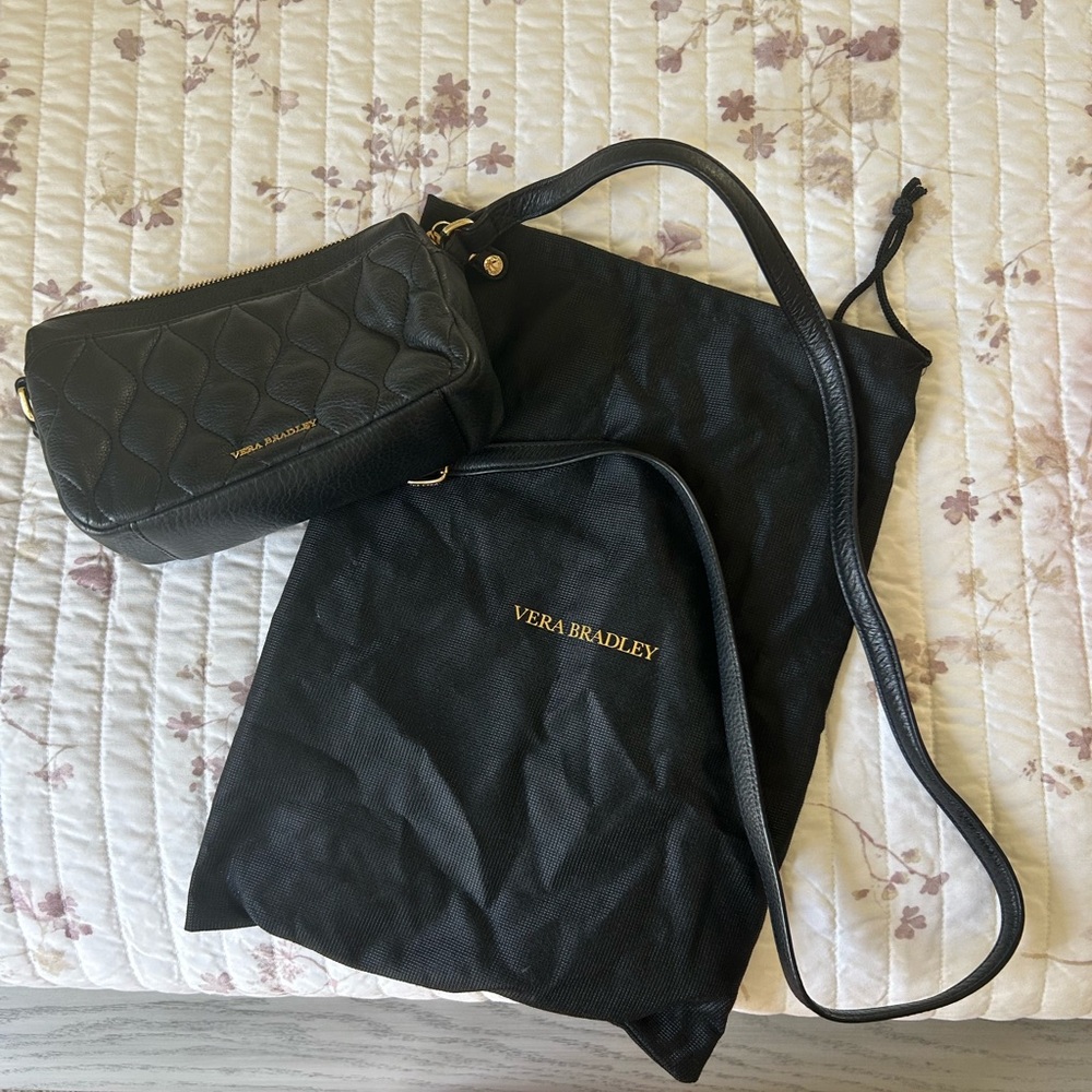 Vera Bradley Black Crossbody Bag With Duster Bag Included